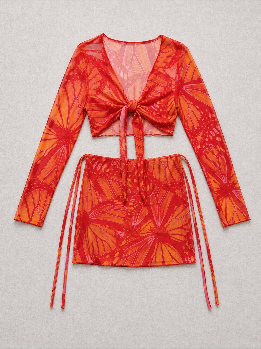 ASOS Mesh Butterfly Print Set - Picture 2 of 3